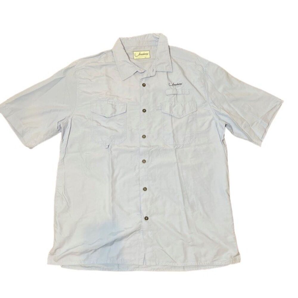 Jawbone Men's Vented Outdoor‎ Button Up Shirt Blue Large